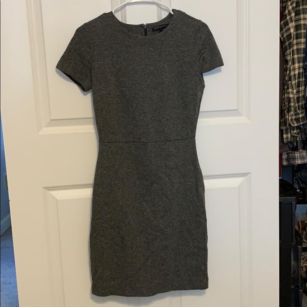 Grey Herringbone Dress